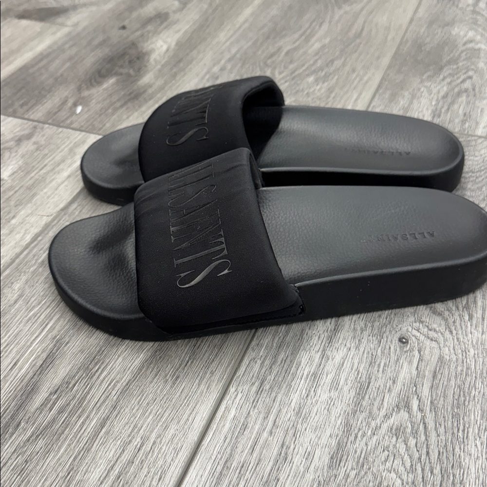 All Saints Men's Black Slide Sandals - Picture 3 of 6